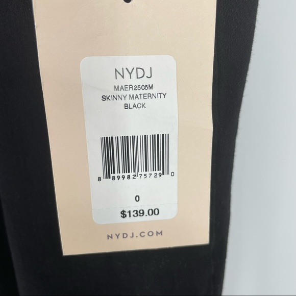 NYDJ NWT SKINNY MATERNITY BLACK OVER THE BELLY JEANS 0 - Picture 6 of 9